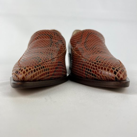 Vince Camuto Womens Satillie Brown Leather Snake Pointed Toe Loafer Shoes size 7 - Picture 5 of 16